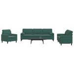 Casa si Gradina - Mobilier - Seturi de mobilier - Seturi living - Set canapele cu perne/rulouri, 3 piese, verde inchis, catifea - Infinity.ro
