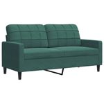 Casa si Gradina - Mobilier - Seturi de mobilier - Seturi living - Set canapele cu perne/rulouri, 3 piese, verde inchis, catifea - Infinity.ro