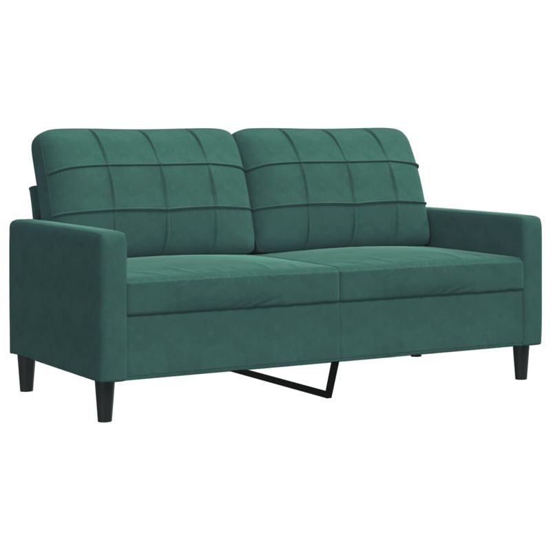 Casa si Gradina - Mobilier - Seturi de mobilier - Seturi living - Set canapele cu perne/rulouri, 3 piese, verde inchis, catifea - Infinity.ro