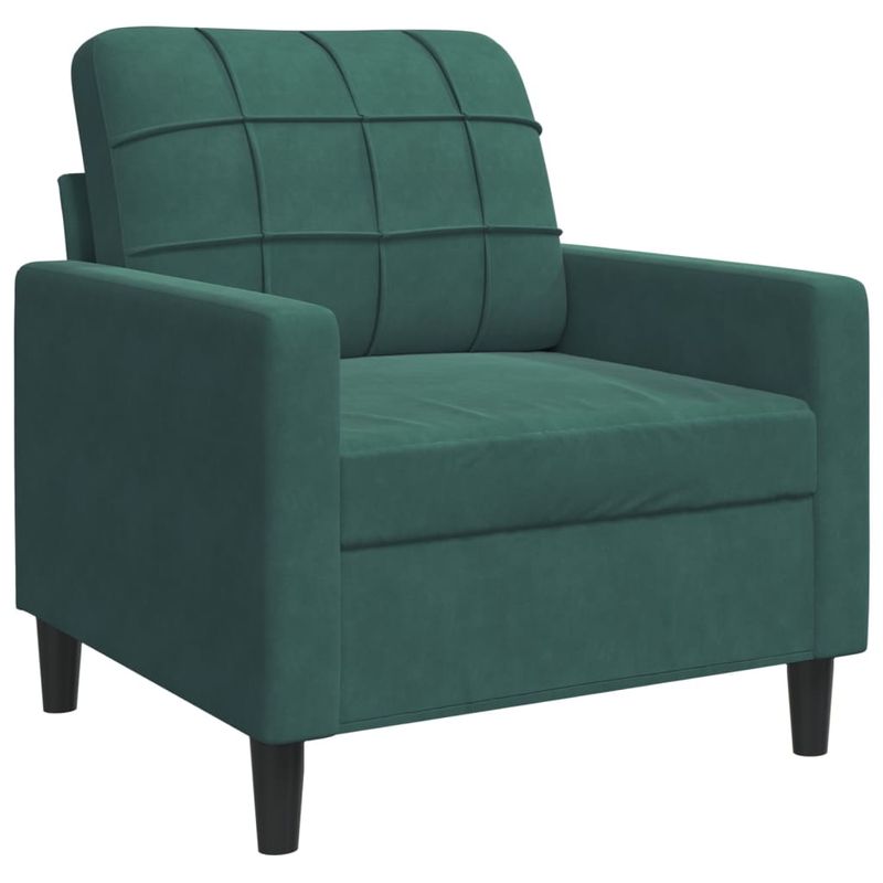 Casa si Gradina - Mobilier - Seturi de mobilier - Seturi living - Set canapele cu perne/rulouri, 3 piese, verde inchis, catifea - Infinity.ro
