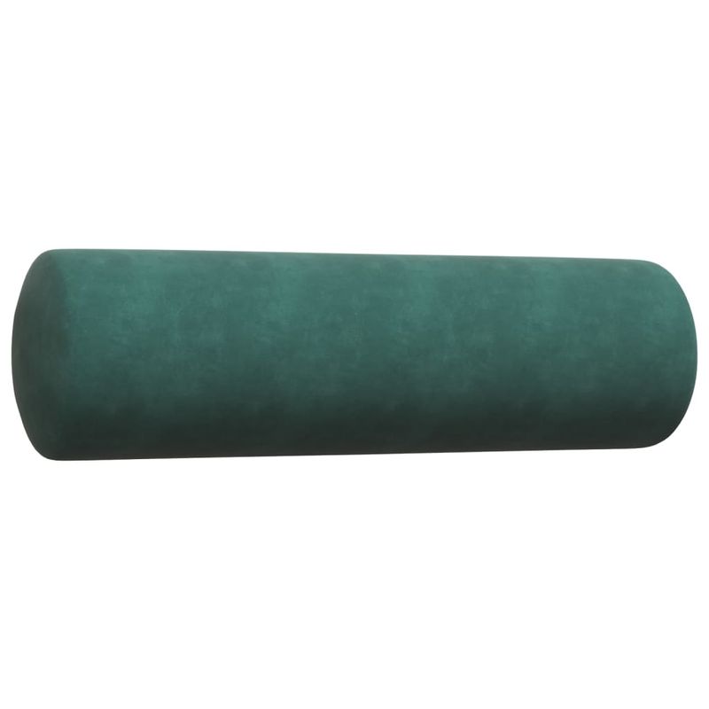 Casa si Gradina - Mobilier - Seturi de mobilier - Seturi living - Set canapele cu perne/rulouri, 3 piese, verde inchis, catifea - Infinity.ro