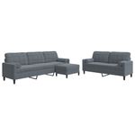 Casa si Gradina - Mobilier - Seturi de mobilier - Seturi living - Set de canapele cu perne/rulouri, 3 piese, gri inchis, catifea - Infinity.ro