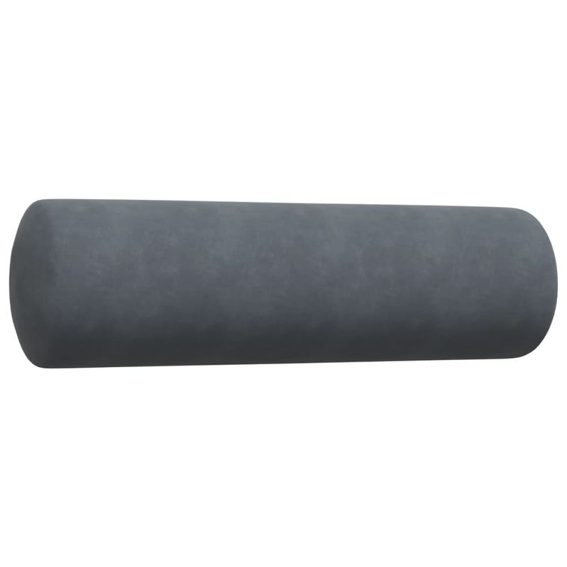 Casa si Gradina - Mobilier - Seturi de mobilier - Seturi living - Set de canapele cu perne/rulouri, 3 piese, gri inchis, catifea - Infinity.ro