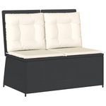 Casa si Gradina - Gradina si terasa - Mobilier exterior - Bancute de gradina - Banca de gradina rabatabila cu perne, negru, poliratan - Infinity.ro