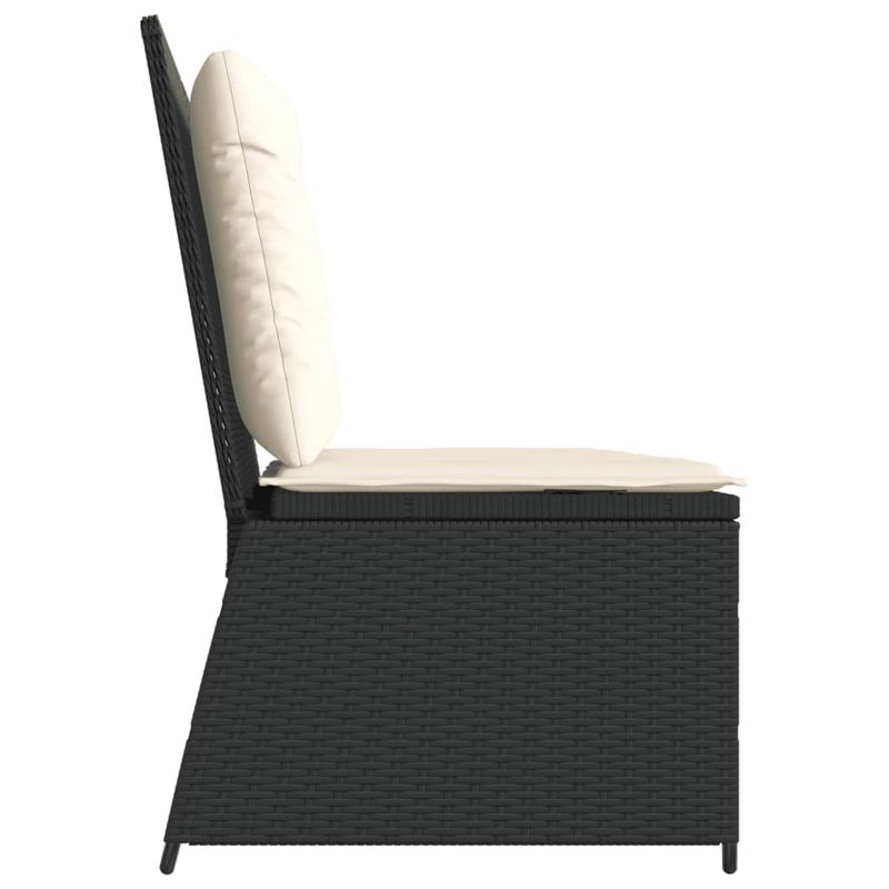 Casa si Gradina - Gradina si terasa - Mobilier exterior - Bancute de gradina - Banca de gradina rabatabila cu perne, negru, poliratan - Infinity.ro