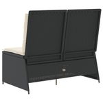 Casa si Gradina - Gradina si terasa - Mobilier exterior - Bancute de gradina - Banca de gradina rabatabila cu perne, negru, poliratan - Infinity.ro