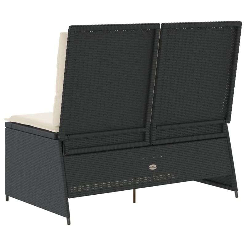 Casa si Gradina - Gradina si terasa - Mobilier exterior - Bancute de gradina - Banca de gradina rabatabila cu perne, negru, poliratan - Infinity.ro