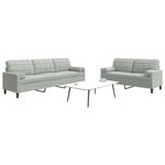Casa si Gradina - Mobilier - Seturi de mobilier - Seturi living - Set de canapele cu perne, 2 piese, gri deschis, catifea - Infinity.ro