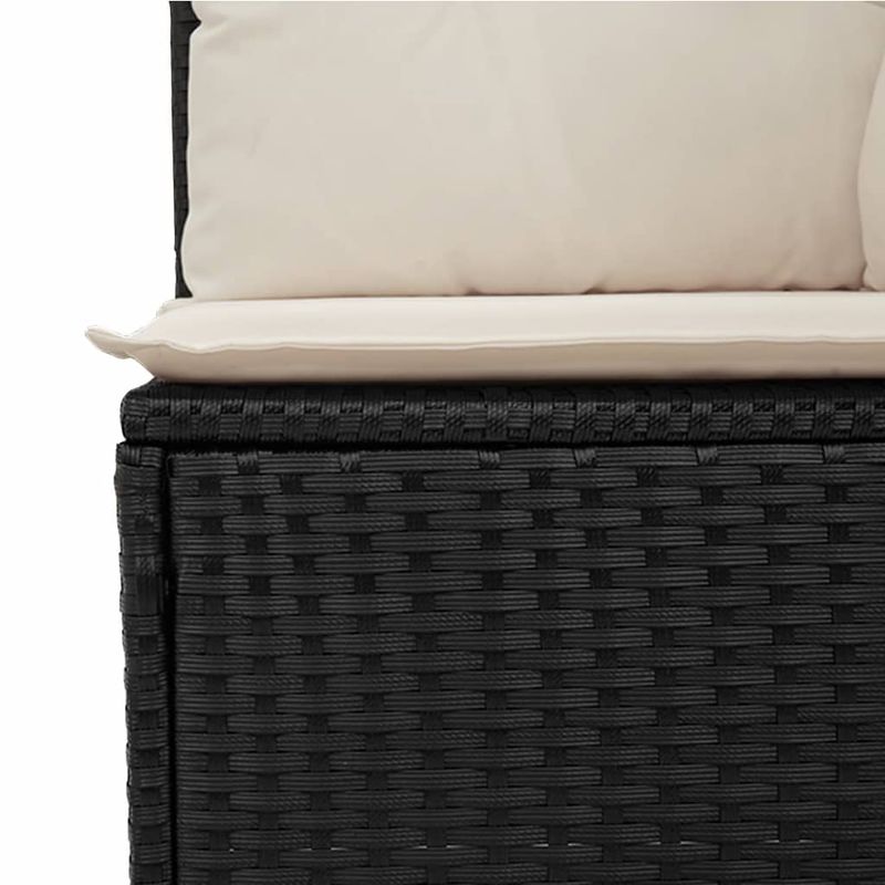 Casa si Gradina - Gradina si terasa - Mobilier exterior - Bancute de gradina - Banca de gradina rabatabila cu perne, negru, poliratan - Infinity.ro