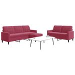 Casa si Gradina - Mobilier - Seturi de mobilier - Seturi living - Set canapea cu perne, 3 piese, rosu vin, catifea - Infinity.ro