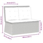 Casa si Gradina - Gradina si terasa - Mobilier exterior - Bancute de gradina - Banca de gradina rabatabila cu perne, negru, poliratan - Infinity.ro