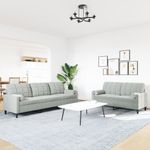 Casa si Gradina - Mobilier - Seturi de mobilier - Seturi living - Set de canapele cu perne, 2 piese, gri deschis, catifea - Infinity.ro