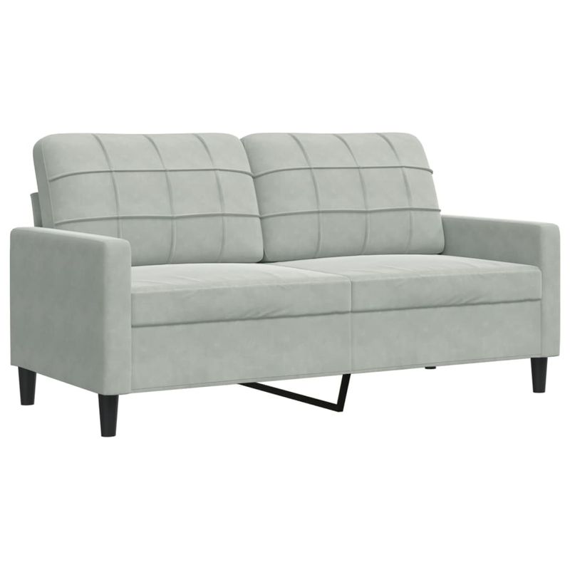 Casa si Gradina - Mobilier - Seturi de mobilier - Seturi living - Set de canapele cu perne, 2 piese, gri deschis, catifea - Infinity.ro