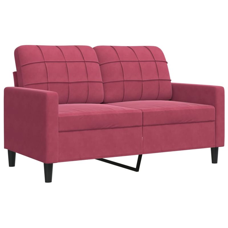 Casa si Gradina - Mobilier - Seturi de mobilier - Seturi living - Set canapea cu perne, 3 piese, rosu vin, catifea - Infinity.ro