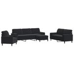 Casa si Gradina - Mobilier - Seturi de mobilier - Seturi living - Set de canapele cu perne/rulouri, 4 piese, negru, catifea - Infinity.ro