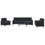 Casa si Gradina - Mobilier - Seturi de mobilier - Seturi living - Set de canapele cu perne/rulouri, 4 piese, negru, catifea - Infinity.ro