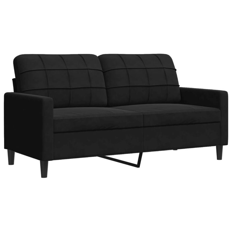 Casa si Gradina - Mobilier - Seturi de mobilier - Seturi living - Set de canapele cu perne/rulouri, 4 piese, negru, catifea - Infinity.ro