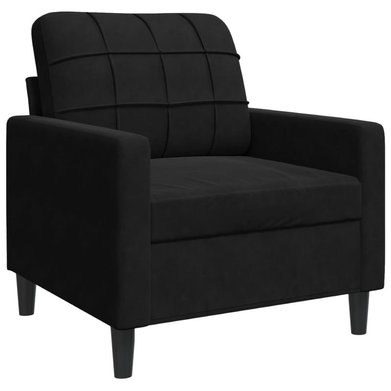 Casa si Gradina - Mobilier - Seturi de mobilier - Seturi living - Set de canapele cu perne/rulouri, 4 piese, negru, catifea - Infinity.ro
