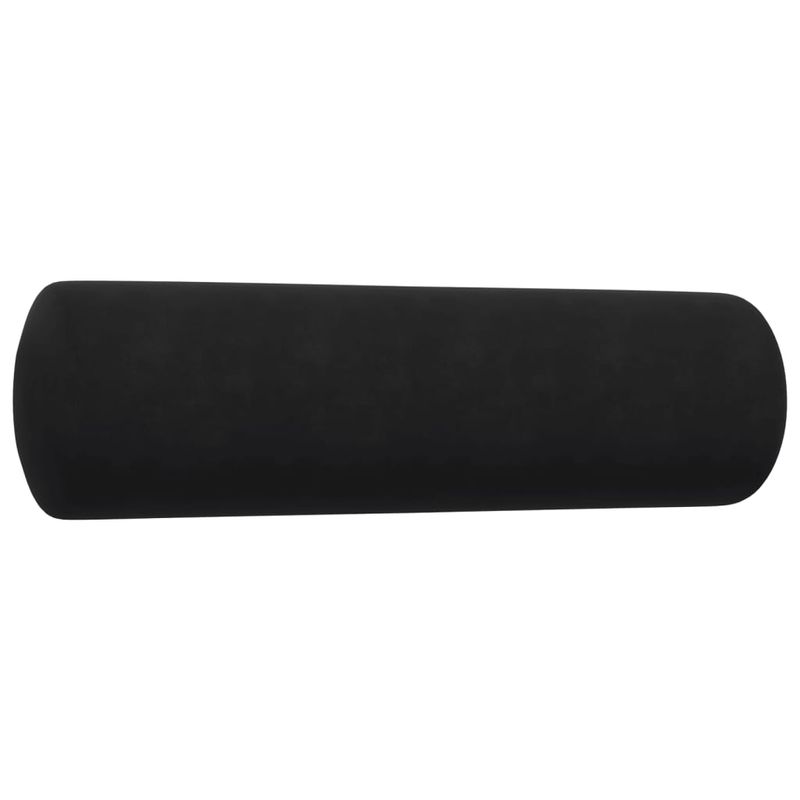 Casa si Gradina - Mobilier - Seturi de mobilier - Seturi living - Set de canapele cu perne/rulouri, 4 piese, negru, catifea - Infinity.ro