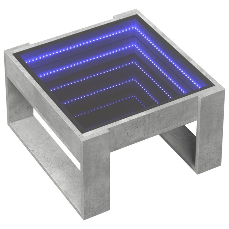 Casa si Gradina - Mobilier - Mese si birouri - Masute de cafea - Masuta de cafea cu LED infinity, gri beton, 50x53x30 cm - Infinity.ro