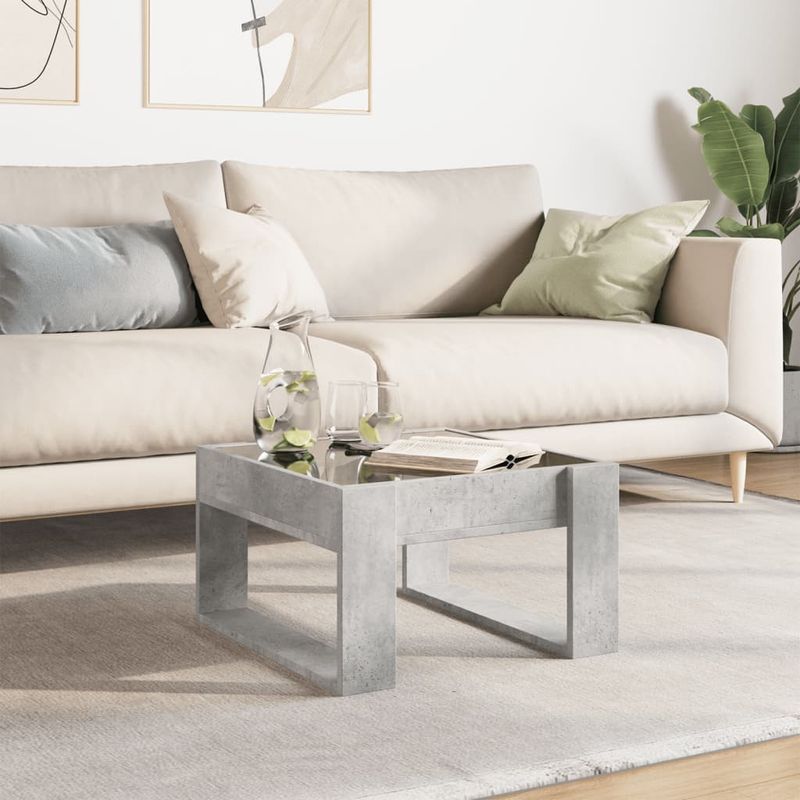 Casa si Gradina - Mobilier - Mese si birouri - Masute de cafea - Masuta de cafea cu LED infinity, gri beton, 50x53x30 cm - Infinity.ro