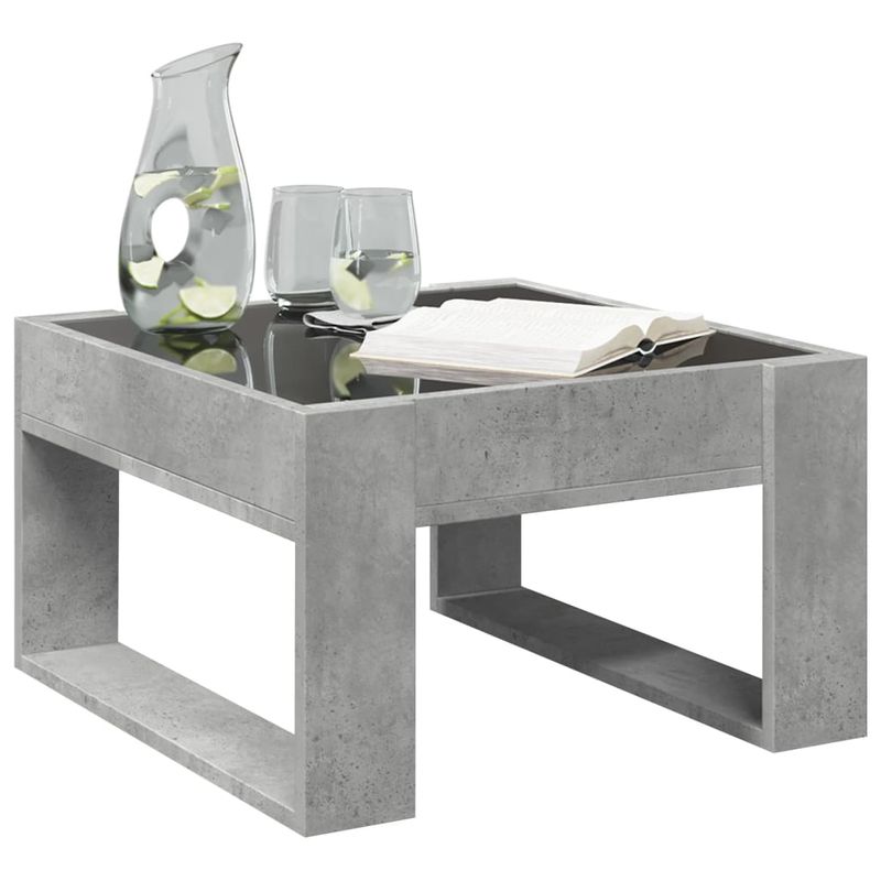 Casa si Gradina - Mobilier - Mese si birouri - Masute de cafea - Masuta de cafea cu LED infinity, gri beton, 50x53x30 cm - Infinity.ro
