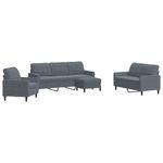 Casa si Gradina - Mobilier - Seturi de mobilier - Seturi living - Set de canapele cu perne, 4 piese, gri inchis, catifea - Infinity.ro