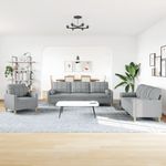 Casa si Gradina - Mobilier - Seturi de mobilier - Seturi living - Set de canapele cu perne, 3 piese, gri deschis, textil - Infinity.ro
