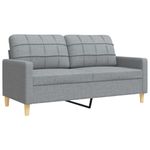 Casa si Gradina - Mobilier - Seturi de mobilier - Seturi living - Set de canapele cu perne, 3 piese, gri deschis, textil - Infinity.ro