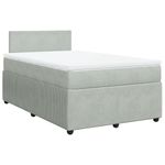 Casa si Gradina - Mobilier - Paturi si accesorii - Paturi - Pat continental cu saltea, gri deschis, 120x200 cm, catifea - Infinity.ro