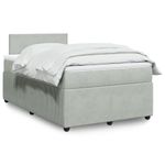 Casa si Gradina - Mobilier - Paturi si accesorii - Paturi - Pat continental cu saltea, gri deschis, 120x200 cm, catifea - Infinity.ro