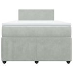 Casa si Gradina - Mobilier - Paturi si accesorii - Paturi - Pat continental cu saltea, gri deschis, 120x200 cm, catifea - Infinity.ro
