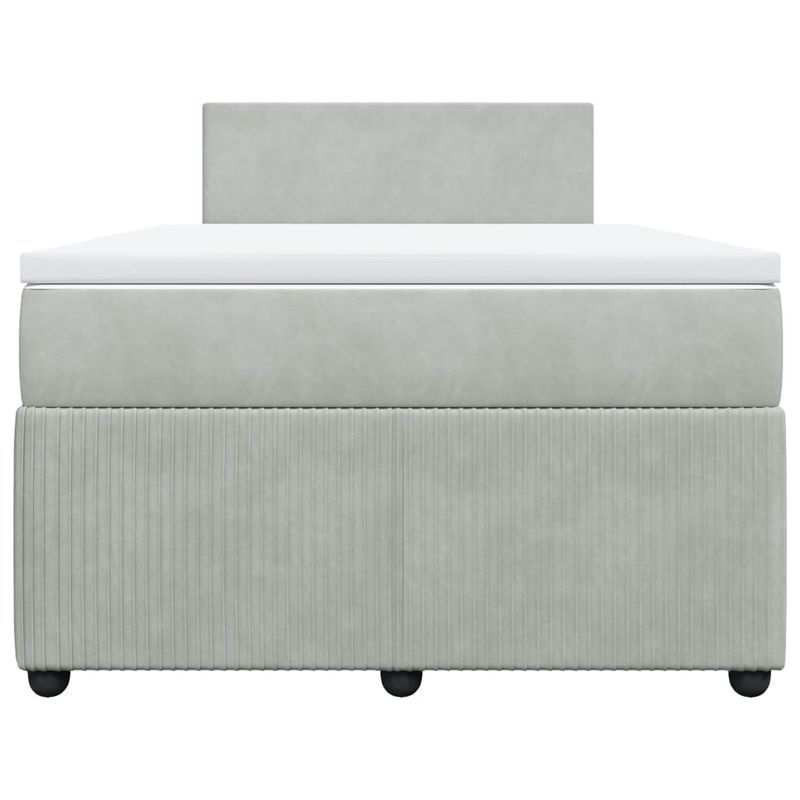 Casa si Gradina - Mobilier - Paturi si accesorii - Paturi - Pat continental cu saltea, gri deschis, 120x200 cm, catifea - Infinity.ro
