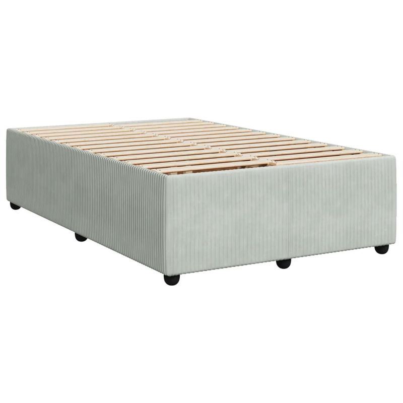 Casa si Gradina - Mobilier - Paturi si accesorii - Paturi - Pat continental cu saltea, gri deschis, 120x200 cm, catifea - Infinity.ro