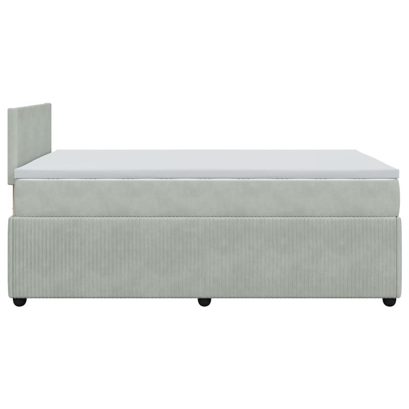 Casa si Gradina - Mobilier - Paturi si accesorii - Paturi - Pat continental cu saltea, gri deschis, 120x200 cm, catifea - Infinity.ro
