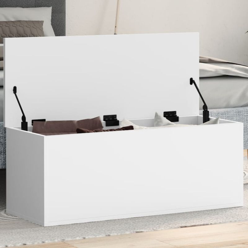 Casa si Gradina - Mobilier - Organizare si depozitare - Cutii depozitare - Cutie de depozitare, alb, 90x35x35 cm, lemn prelucrat - Infinity.ro