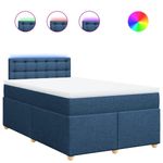 Casa si Gradina - Mobilier - Paturi si accesorii - Paturi - Pat box spring cu saltea, albastru, 120x200 cm, textil - Infinity.ro