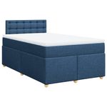 Casa si Gradina - Mobilier - Paturi si accesorii - Paturi - Pat box spring cu saltea, albastru, 120x200 cm, textil - Infinity.ro