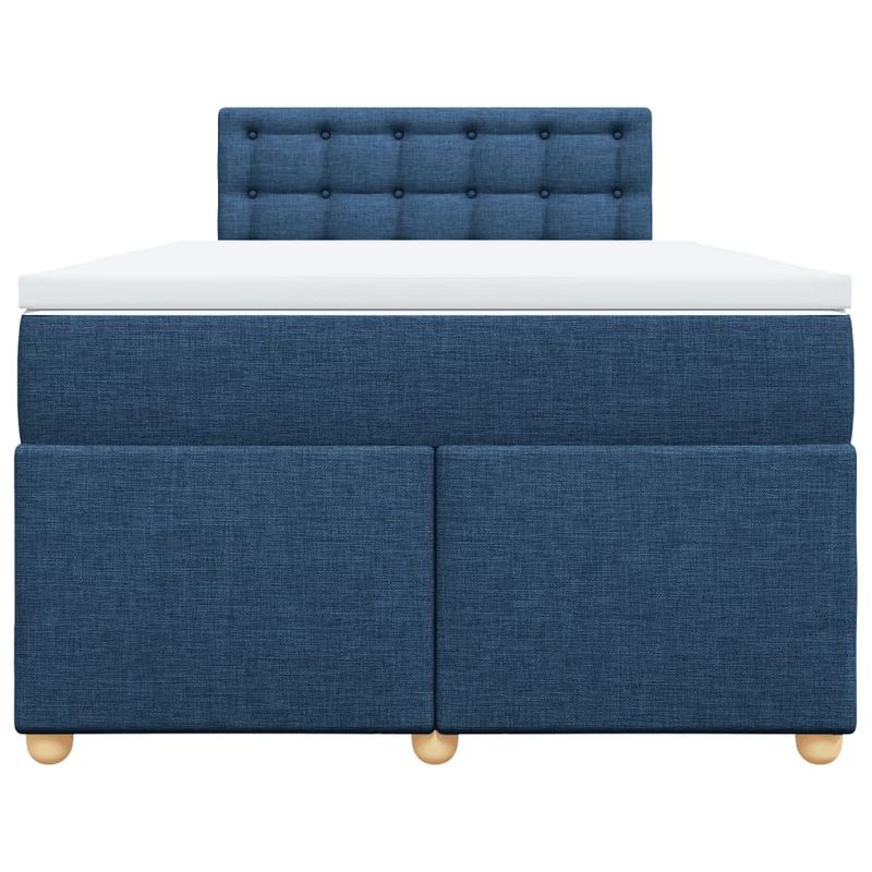 Casa si Gradina - Mobilier - Paturi si accesorii - Paturi - Pat box spring cu saltea, albastru, 120x200 cm, textil - Infinity.ro
