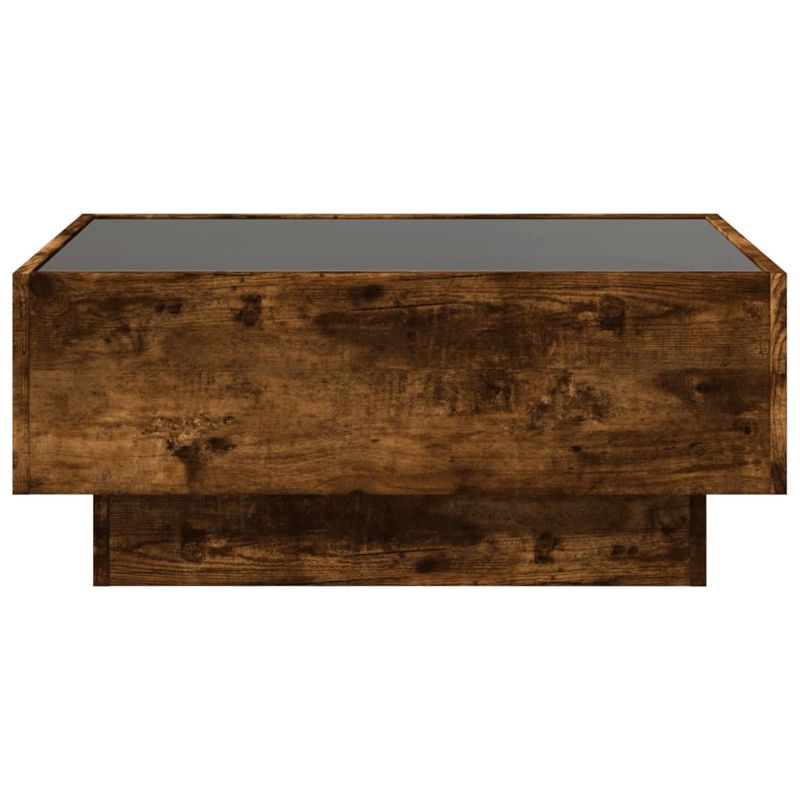 Casa si Gradina - Mobilier - Mese si birouri - Masute de cafea - Masuta de cafea cu LED stejar fumuriu 70x50x30cm lemn prelucrat - Infinity.ro