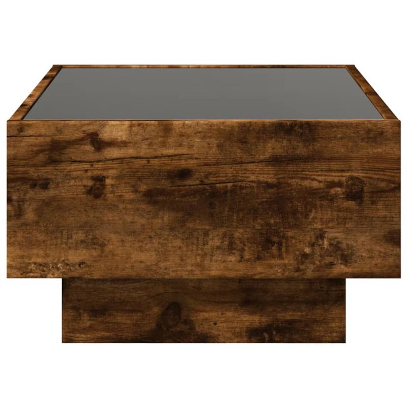 Casa si Gradina - Mobilier - Mese si birouri - Masute de cafea - Masuta de cafea cu LED stejar fumuriu 70x50x30cm lemn prelucrat - Infinity.ro