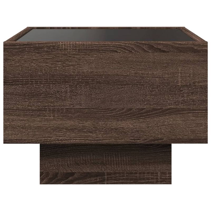Casa si Gradina - Mobilier - Comode si corpuri - Noptiere - Noptiera cu LED infinity, stejar maro, 40x40x30 cm - Infinity.ro