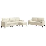 Casa si Gradina - Mobilier - Seturi de mobilier - Seturi living - Set de canapele cu perne/rulouri, 3 piese, crem, catifea - Infinity.ro