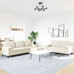 Casa si Gradina - Mobilier - Seturi de mobilier - Seturi living - Set de canapele cu perne/rulouri, 3 piese, crem, catifea - Infinity.ro
