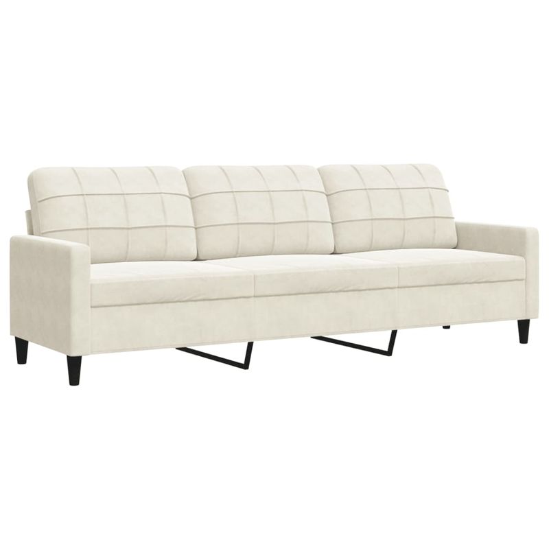Casa si Gradina - Mobilier - Seturi de mobilier - Seturi living - Set de canapele cu perne/rulouri, 3 piese, crem, catifea - Infinity.ro