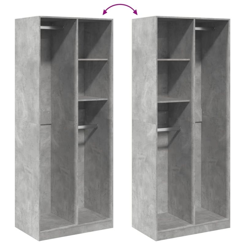 Casa si Gradina - Mobilier - Dulapuri si sifoniere - Sifoniere - Sifonier, gri beton, 80x50x200 cm, lemn prelucrat, cantitate 2 rafturi - Infinity.ro