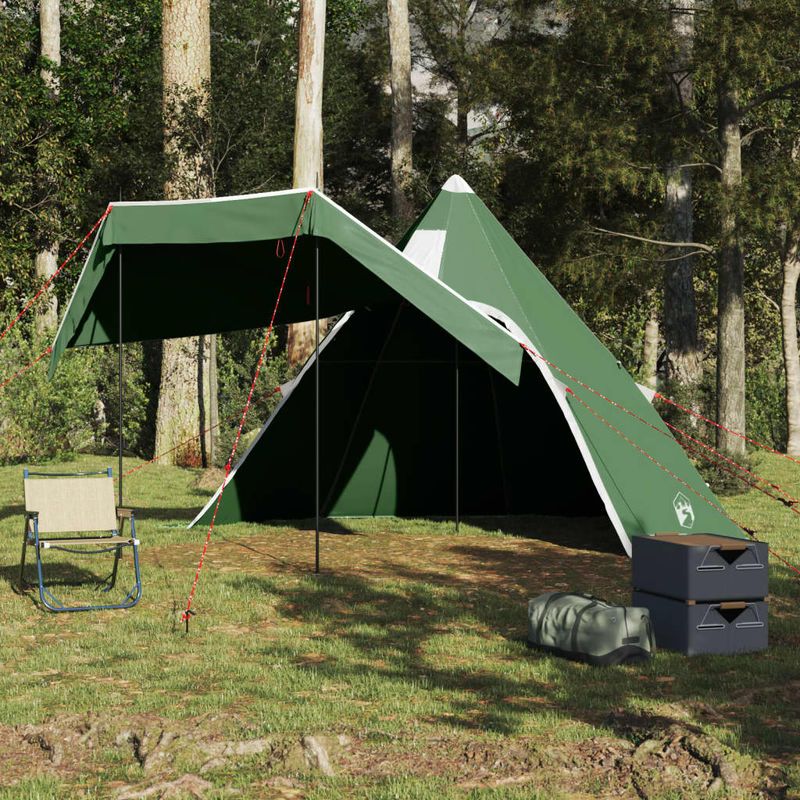 Sport si Outdoor - Camping - Corturi camping - Cort de camping tipi pentru 5 persoane, verde, impermeabil - Infinity.ro
