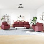 Casa si Gradina - Mobilier - Seturi de mobilier - Seturi living - Set canapele cu taburet, 4 piese, rosu vin, material textil - Infinity.ro