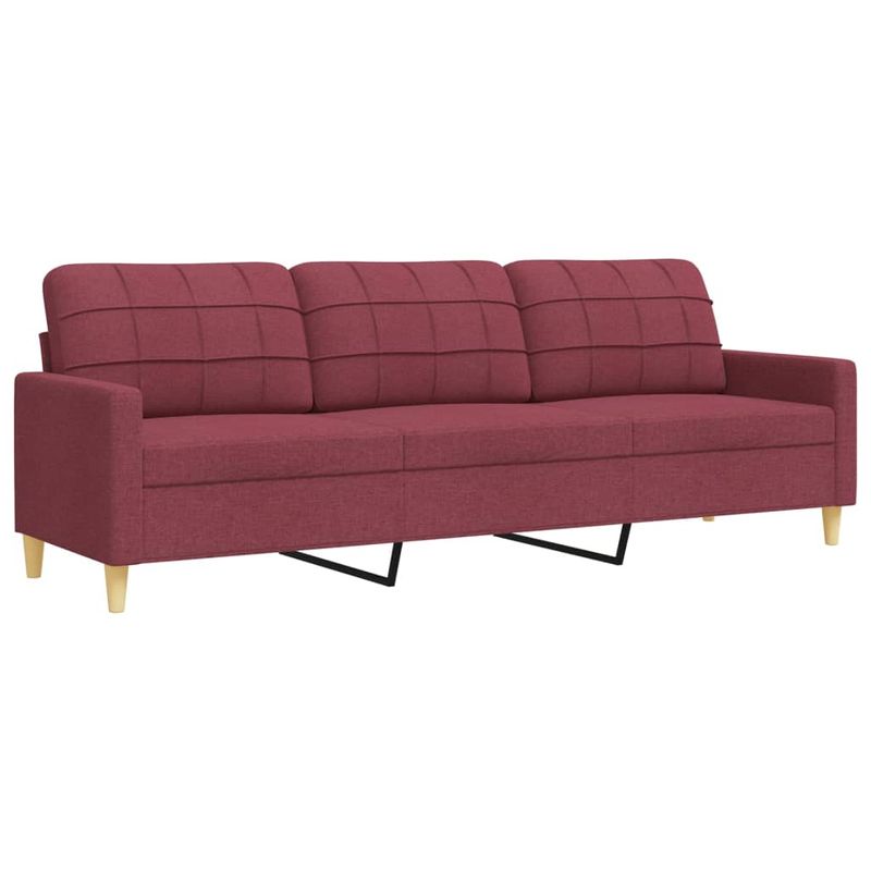 Casa si Gradina - Mobilier - Seturi de mobilier - Seturi living - Set canapele cu taburet, 4 piese, rosu vin, material textil - Infinity.ro