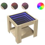 Casa si Gradina - Mobilier - Mese si birouri - Masute de cafea - Masuta de cafea cu LED stejar sonoma 53x53x45 cm lemn prelucrat - Infinity.ro
